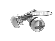 十字槽盤頭螺釘、小平墊和彈墊圈組合（企標(biāo)） GB 9074.4G