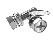 十字槽六角頭螺栓和平墊、外齒鎖緊墊圈的組合 JIS B1187