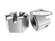 統(tǒng)一螺紋單倒角六角開(kāi)槽厚螺母-墊圈面 SAE  J482